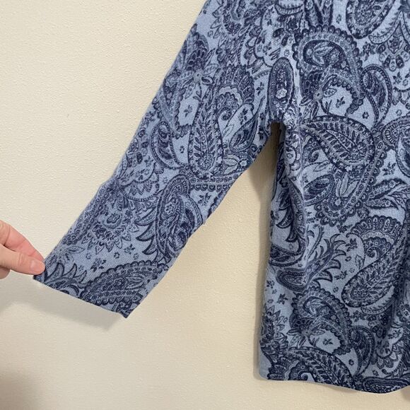 Tweeds Womens L Wool Angora Paisley Cardigan Sweater Fairy Whimsy Boho Romantic - Picture 4 of 9